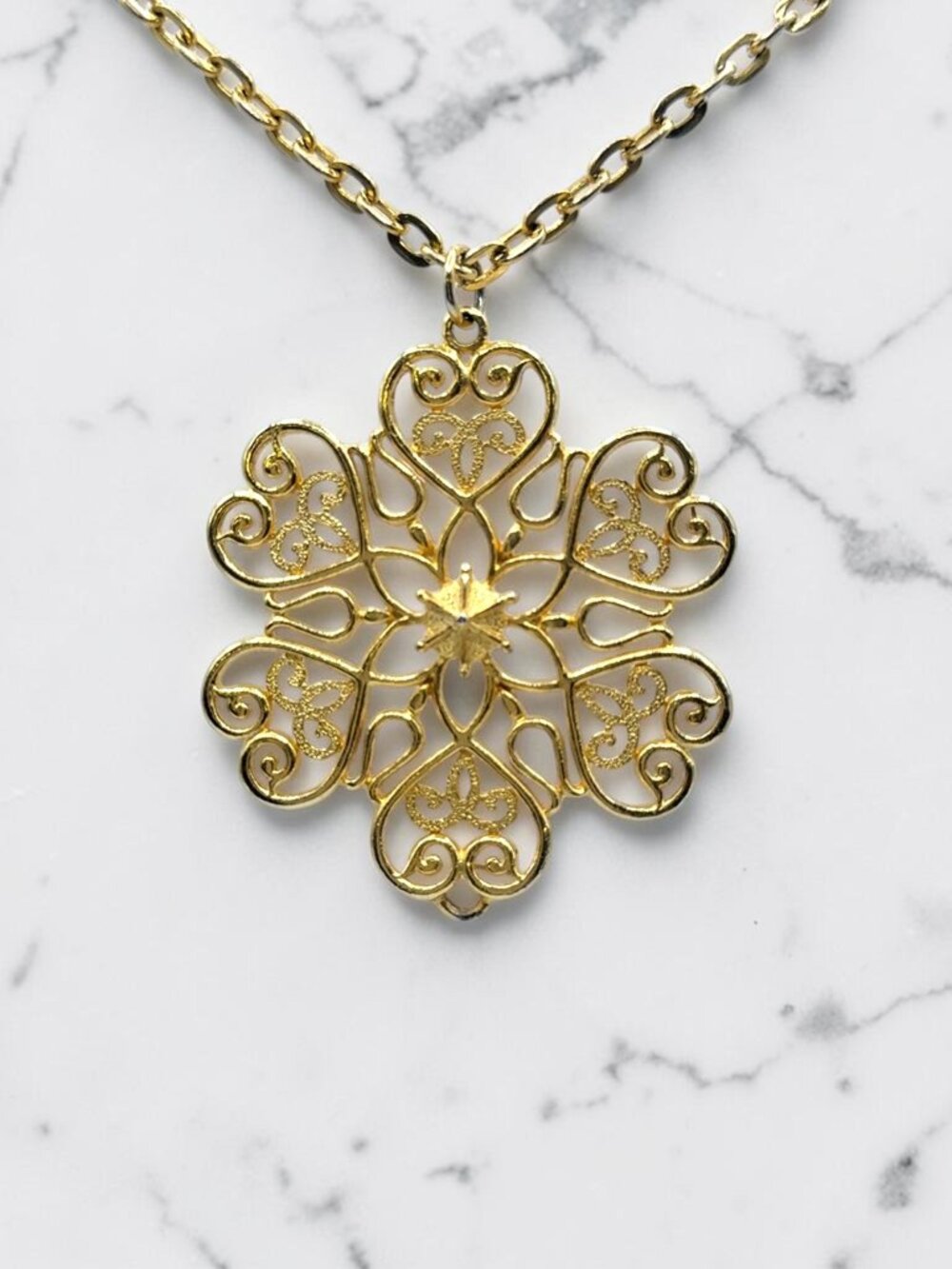 Gold-Tone Openwork Medallion Necklace